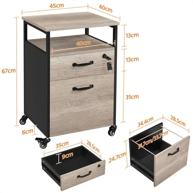 Yaheetech Mobile Office File Cabinet Mobile Office File Cabinet
