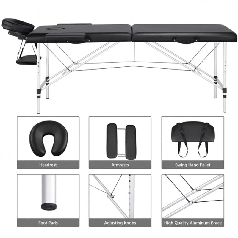 Yaheetech Adjustable Massage Bed Folding Salon Bed Massage Couch Adjustable Massage Bed Folding Salon Bed Massage Couch