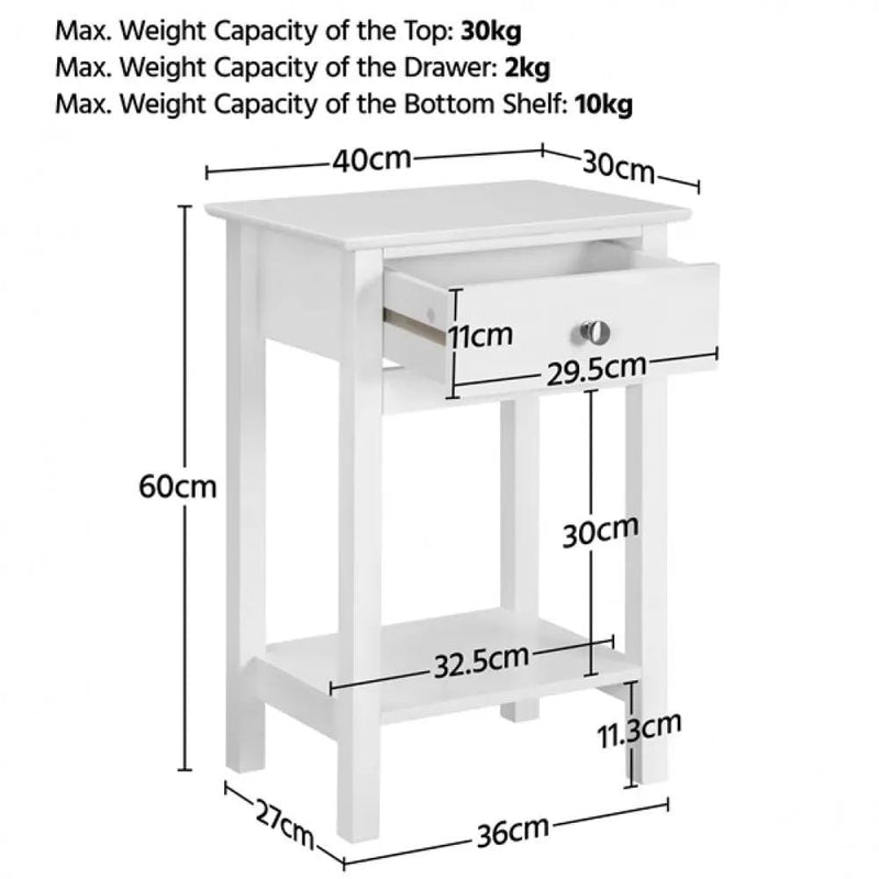 Yaheetech Bedside End Table Storage Cabinet Night Stand with Drawer Bedside End Table Storage Cabinet Night Stand with Drawer