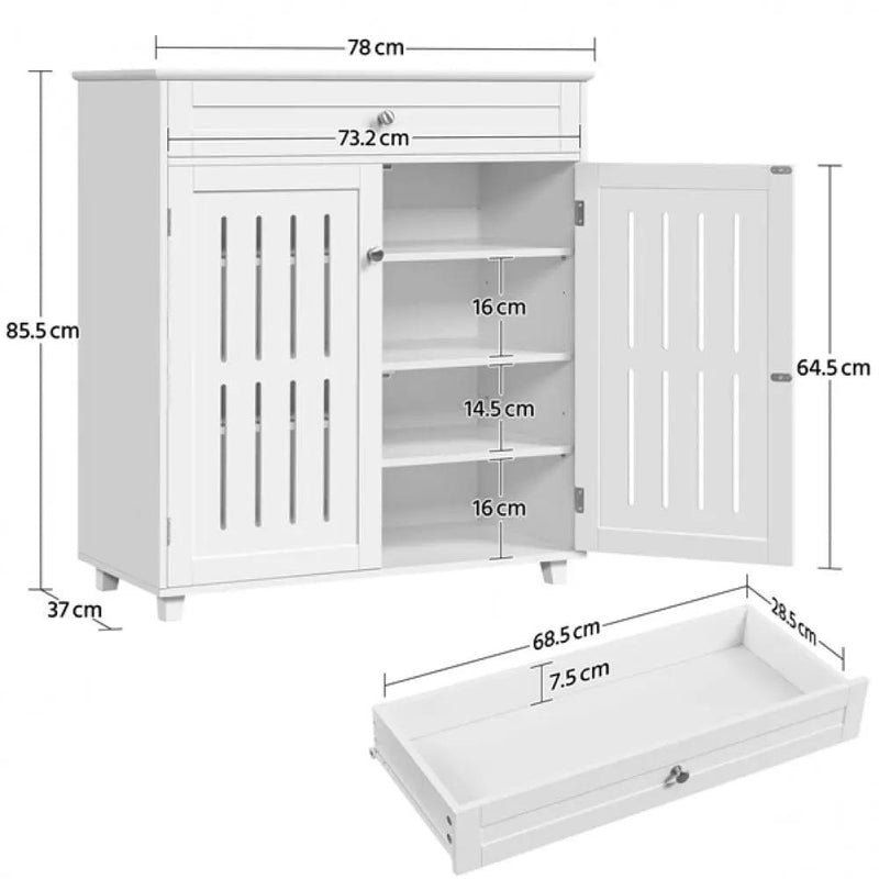 4 Tier Shoe Storage Cabinet 1 Drawer Closed Adjustable Shoes Rack – view 5
