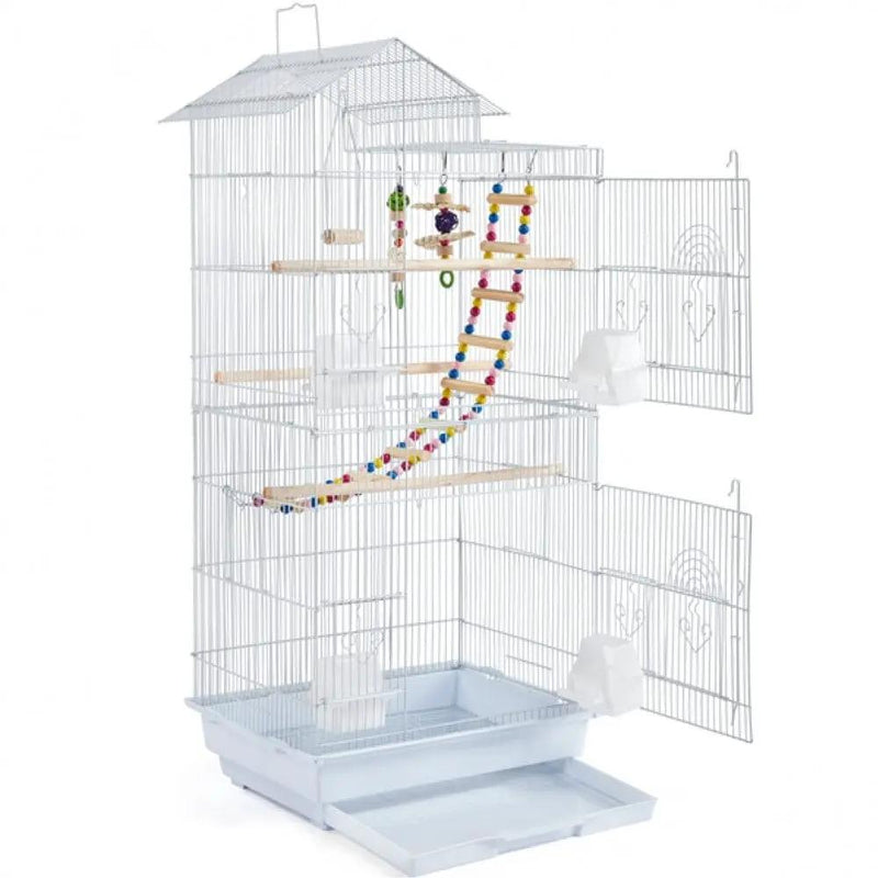 Yaheetech Metal Parrot Cage Bird cage w/ Swing & Ladder Metal Parrot Cage Bird cage w/ Swing & Ladder