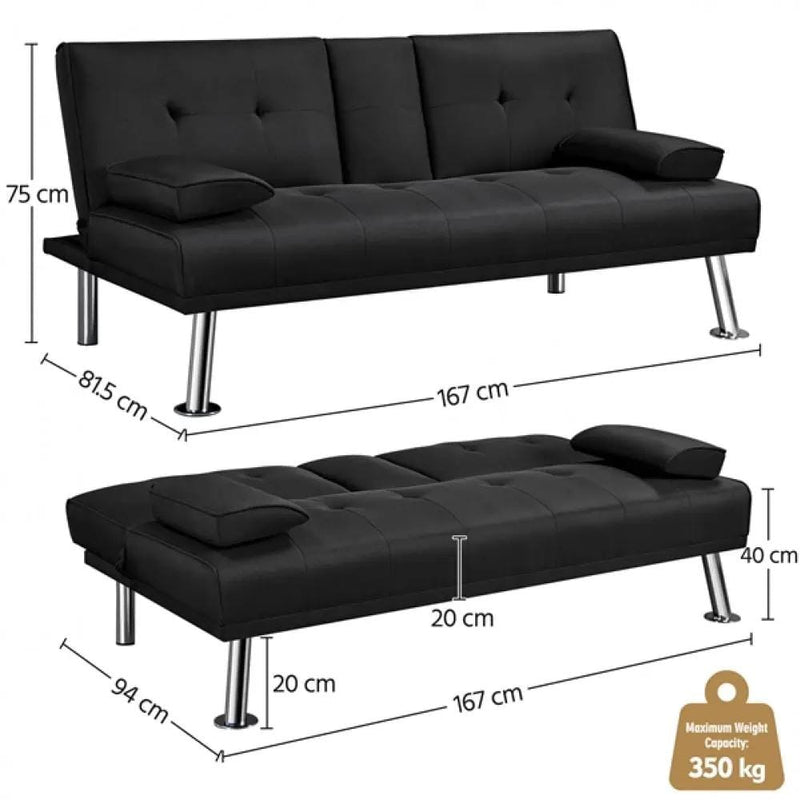 Yaheetech Fabric Upholstered Convertible Futon Sofa Bed Fabric Upholstered Convertible Futon Sofa Bed