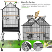 Yaheetech H145cm Open Top Metal Parrot Cage Bird Cage H145cm Open Top Metal Parrot Cage Bird Cage