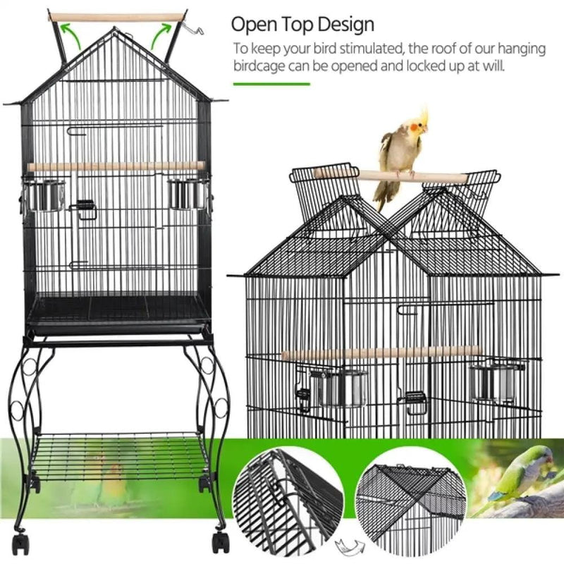 Yaheetech H145cm Open Top Metal Parrot Cage Bird Cage H145cm Open Top Metal Parrot Cage Bird Cage