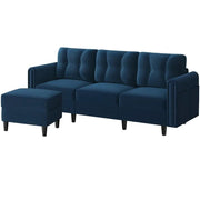 Yaheetech Velvet Upholstered Corner Sofa Velvet Upholstered Corner Sofa