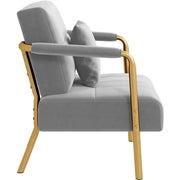 Yaheetech Velvet Accent Armchair with Cozy Pillow Velvet Accent Armchair with Cozy Pillow