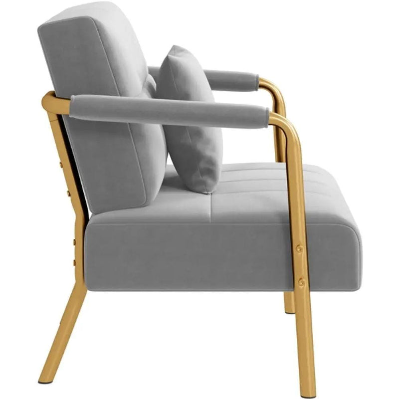 Yaheetech Velvet Accent Armchair with Cozy Pillow Velvet Accent Armchair with Cozy Pillow