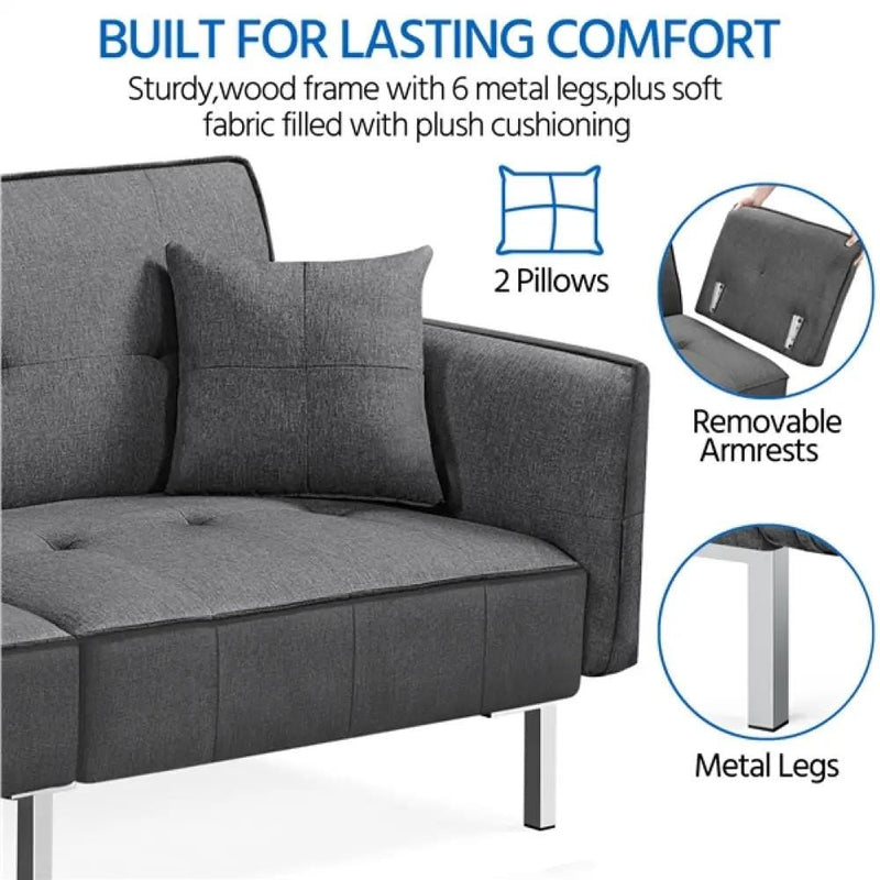 Yaheetech Extra Large Sofa Convertible Futon Sofa Bed Extra Large Sofa Convertible Futon Sofa Bed