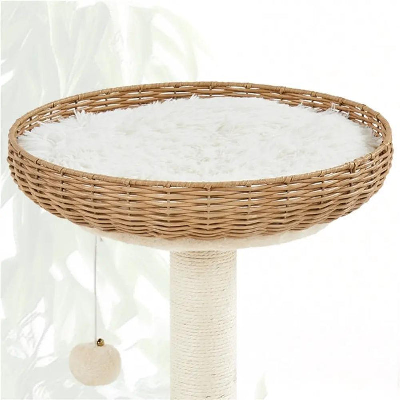 Yaheetech Rattan Cat House Cat Tower Rattan Cat House Cat Tower