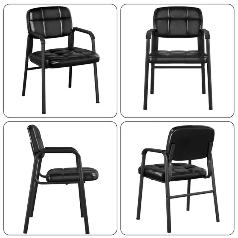 Yaheetech 2pcs Office Reception Chairs Faux Leather Guest Chairs 2pcs Office Reception Chairs Faux Leather Guest Chairs