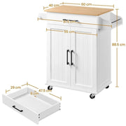 Kitchen Island Cart with Spice Rack Storage Rolling Kitchen Cart – view 5