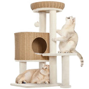 Yaheetech 36″ Tall Rattan Cat Tree Cat House Cat Tower 36″ Tall Rattan Cat Tree Cat House Cat Tower