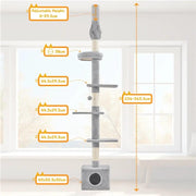 2.3-2.7M Floor-to-Ceiling Cat Tree Adjustable Tall Cat Tower – view 5