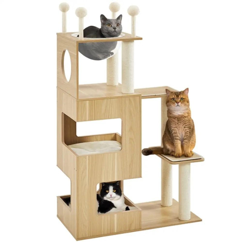 Yaheetech 53" Tall Wooden Cat Tree Tower 53" Tall Wooden Cat Tree Tower