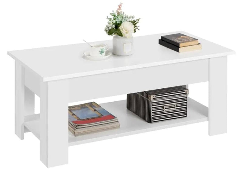 Space-saving Lift Top Coffee Table w/ Hidden Compartment & Open Shelf – view 5