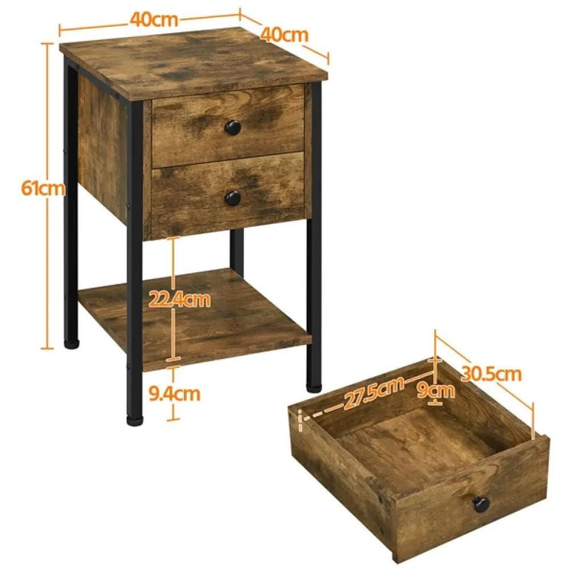 Yaheetech 2-Drawer Side Table End Table Nightstand 2-Drawer Side Table End Table Nightstand