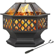 Yaheetech 24in Heavy Duty Fire Pit 24in Heavy Duty Fire Pit