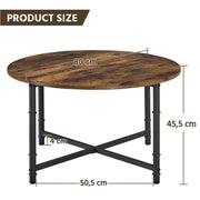 80cm Rustic Round Coffee Table Minimal Vintage Industrial Coffee Table – view 11