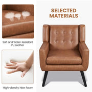 Yaheetech Button Tufted Armchair with Solid Wood Legs Button Tufted Armchair with Solid Wood Legs
