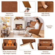 Yaheetech High Back PU Leather Accent Armchair High Back PU Leather Accent Armchair