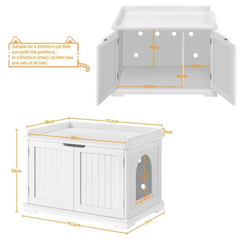 Yaheetech Pet Litter Box Wooden Storage Bench Pet Litter Box Wooden Storage Bench