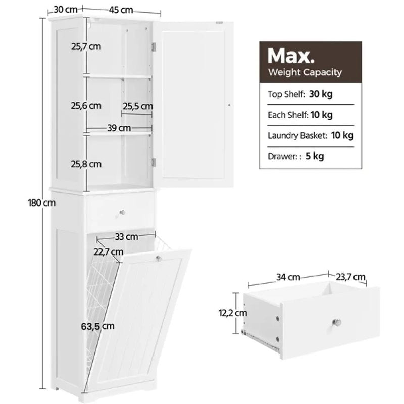 Yaheetech Laundry Hamper with Shelves Laundry Hamper with Shelves