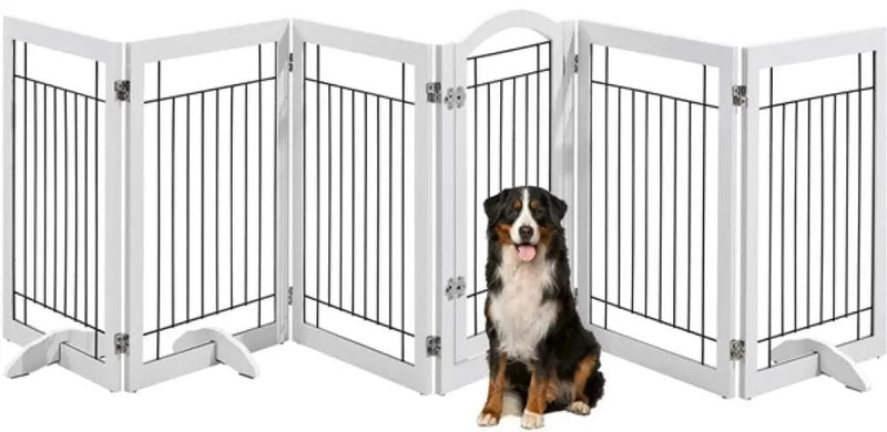 Yaheetech 6-Panel Pet Puppy Safety Fence with 3 Support Feet 6-Panel Pet Puppy Safety Fence with 3 Support Feet