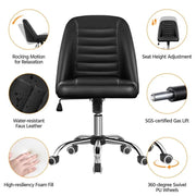 Yaheetech Faux Leather Mid Back Home Office Desk Chair Faux Leather Mid Back Home Office Desk Chair