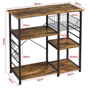 Vintage Kitchen Island Baker's Rack Utility Microwave Stand – view 5