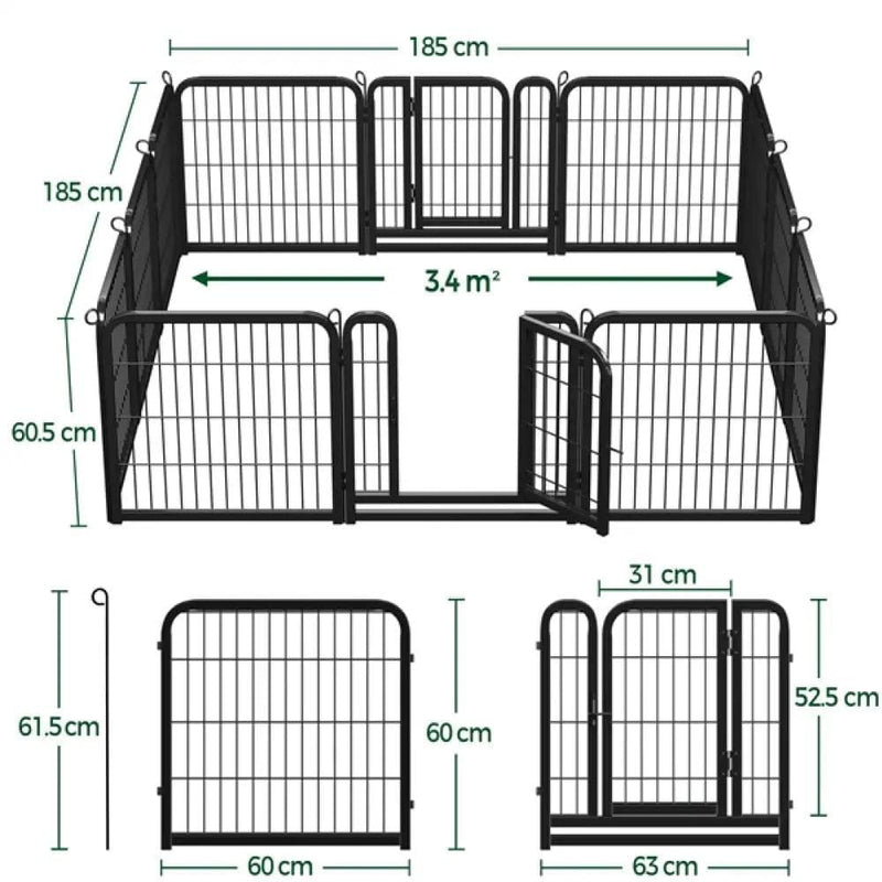 Yaheetech 12 Panels Dog Playpen Metal Pet Pen 12 Panels Dog Playpen Metal Pet Pen