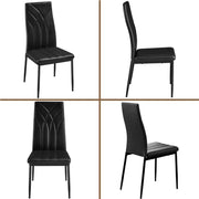 Set of 4 High Back Dining Chairs Upholstered Kitchen Chairs – view 5