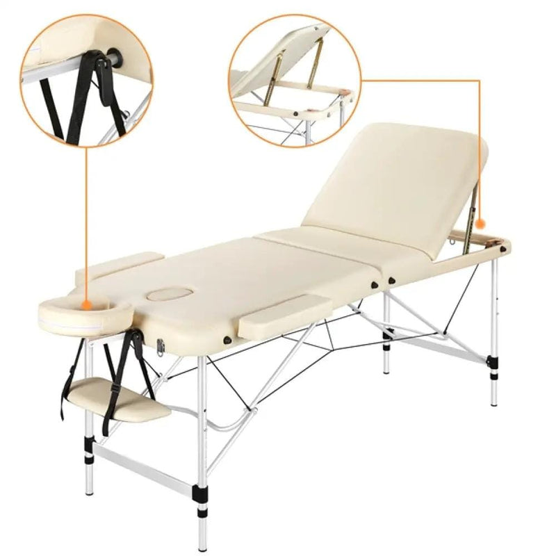 Adjustable 3 Fold Massage Bed Aluminum Alloy Massage Couch – view 5