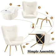 Yaheetech Boucle Accent Chair Armchair Boucle Accent Chair Armchair