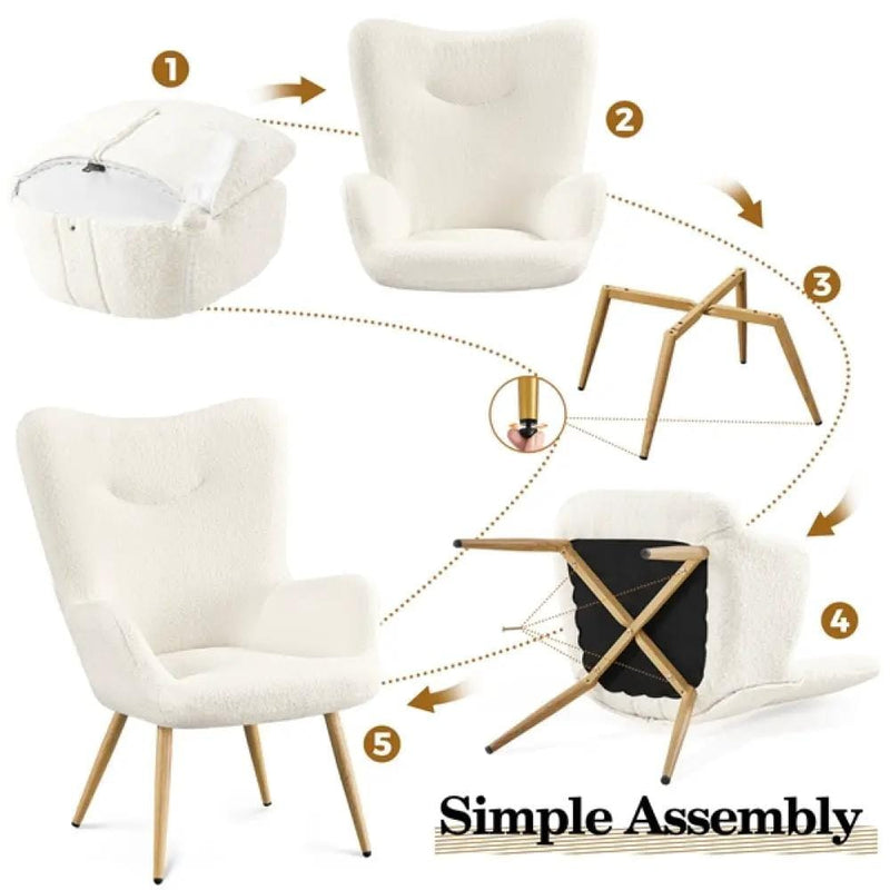 Yaheetech Boucle Accent Chair Armchair Boucle Accent Chair Armchair