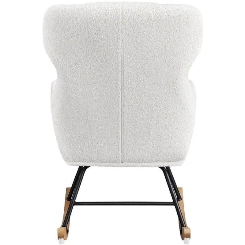 Yaheetech Boucle Upholstered Armchair Rocking Chair Boucle Upholstered Armchair Rocking Chair