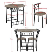 Yaheetech 3 Piece Dining Set Round Dining Table Set 3 Piece Dining Set Round Dining Table Set