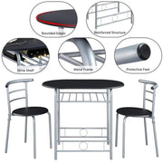 Yaheetech Modern Round Dining Table Set for 2 Chairs + 1 Table Modern Round Dining Table Set for 2 Chairs + 1 Table