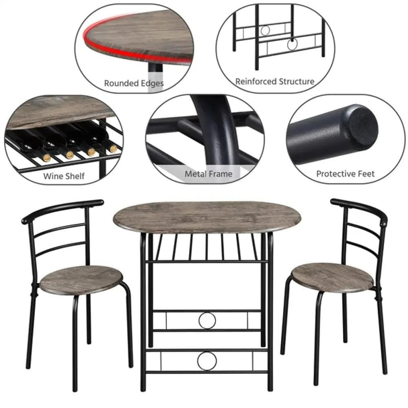 Yaheetech 3 Piece Dining Set Dining Table Dining Chair Set 3 Piece Dining Set Dining Table Dining Chair Set