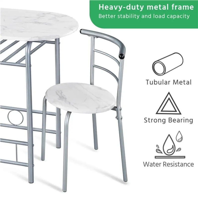 Yaheetech Modern Dining Set 1X Table + 2 Chairs Modern Dining Set 1X Table + 2 Chairs