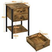 Yaheetech 1 Pair Side Table End Table Nightstand Bedside Table 1 Pair Side Table End Table Nightstand Bedside Table