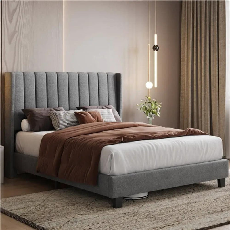 Yaheetech Queen Upholstered Bed Frame Queen Upholstered Bed Frame