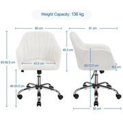Modern Boucle Desk Chair Computer Chair Computer Chair Ivory – view 5