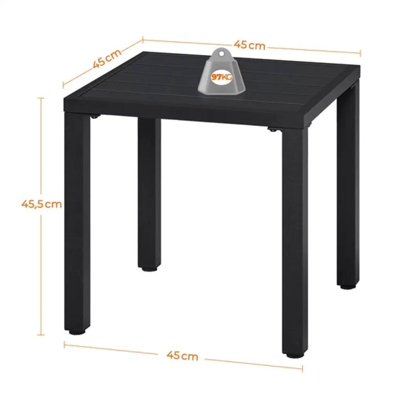 Outdoor Small Metal Square Side Table Garden Coffee End Table – view 5