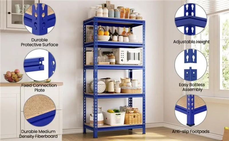 Yaheetech 5-Tier Utility Shelves Adjustable Metal Shelving Units 5-Tier Utility Shelves Adjustable Metal Shelving Units