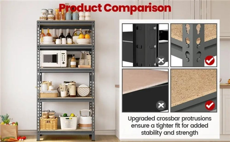 Yaheetech 5-Tier Utility Shelves Adjustable Metal Shelving Units 5-Tier Utility Shelves Adjustable Metal Shelving Units