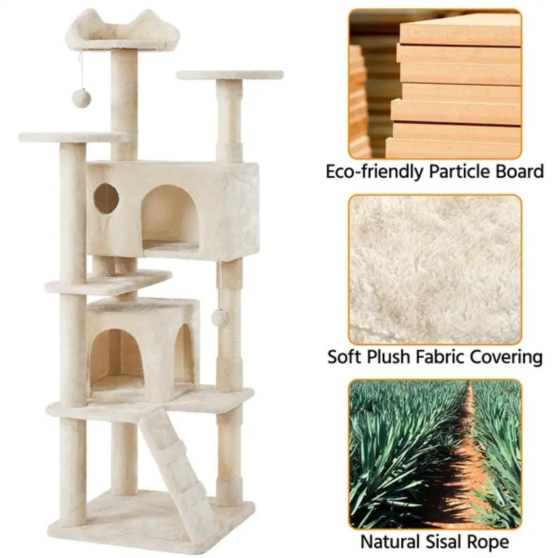 Cat Tree Cat Tower w/ Condos & Dangling Balls & Scratching Posts & Platforms – view 5