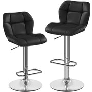 2PCS Adjustable Bar Stool Modern Faux Leather Swivel Bar Chair – view 5