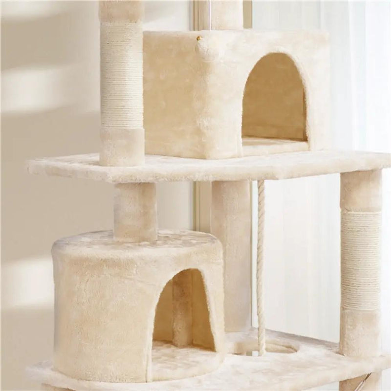 Multi-Level Cat Tree with 2 Condos & 2 Perches & Scratching Posts & Hammock – view 5