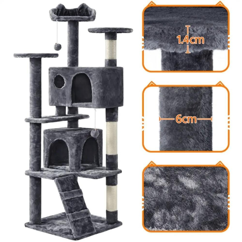Yaheetech 158cm 158cm Tall Cat Tree Condo Kitten Tree Tower 158cm 158cm Tall Cat Tree Condo Kitten Tree Tower