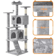 Cat Tree Condo Kitten Tree Tower w/ 2 Condos & 2 Dangling Balls & 3 Scratching Posts – view 5
